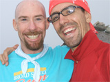 John & Charlie after a grueling hill climb on the bikes!